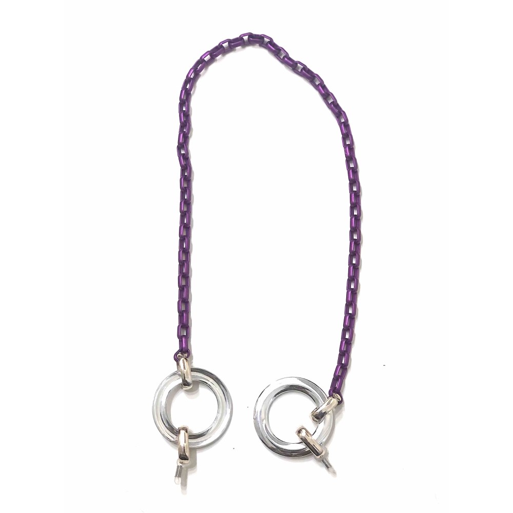 ΑΛΥΣΙΔΑ ΓΙΑ ΓΥΑΛΙΑ ΜΕΤΑΛΛΙΚΗ ΜΩΒ ΜΕ ΚΡΙΚΟΥΣ ΑΣΗΜΙ-ΚΑΘΡΕΦΤΗΣ "ALEX KATSAITI X STYLISHIOUS"