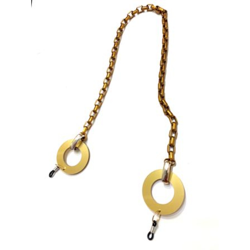 ΑΛΥΣΙΔΑ ΜΑΣΚΑΣ & ΓΥΑΛΙΩΝ ΜΕΤΑΛΛΙΚΗ ΜΠΡΟΝΖΕ ΜΕ XΡΥΣΟΥΣ ΚΡΙΚΟΥΣ ΠΛΕΞΙΓΚΛΑΣ “ALEX KATSAITI x STYLISHIOUS”