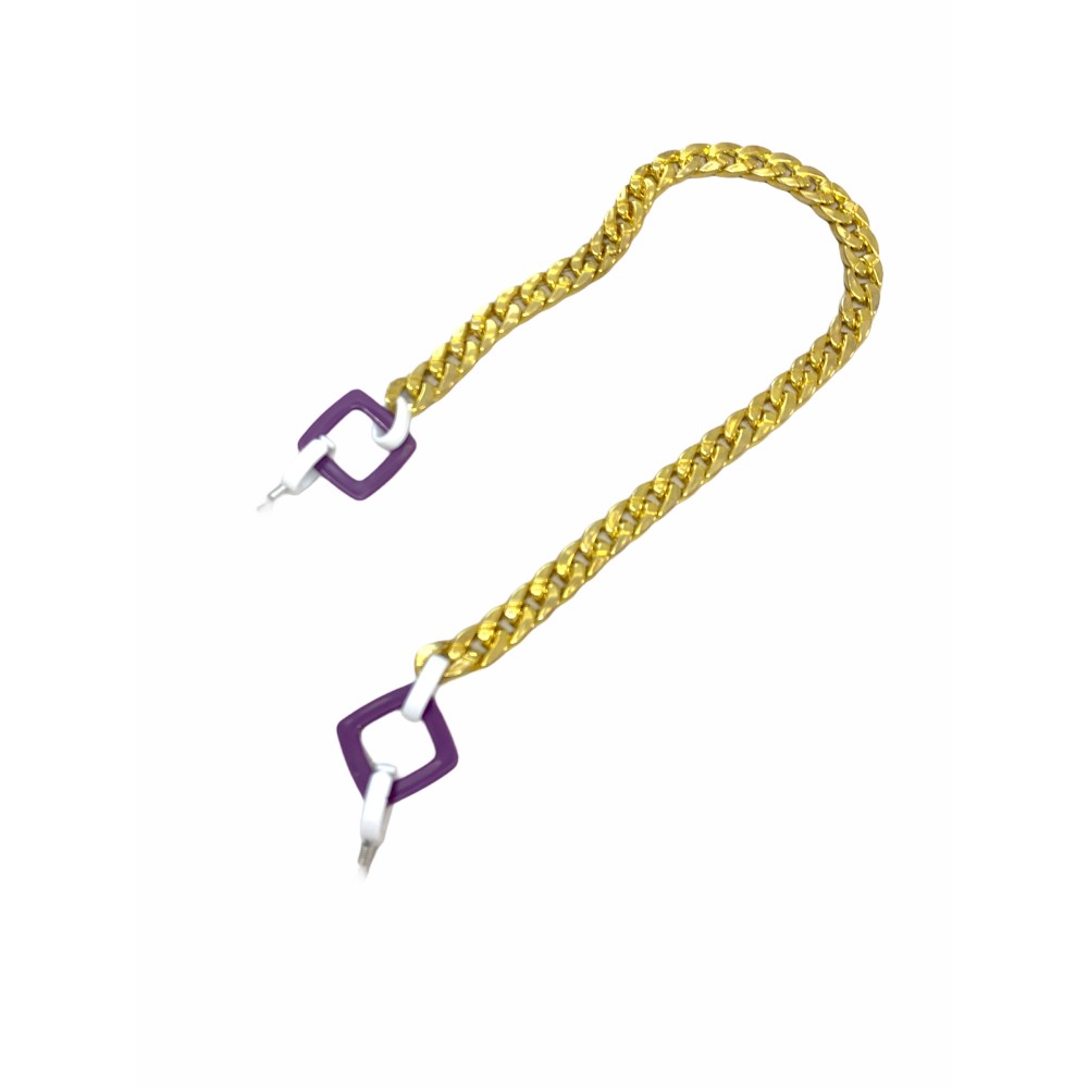 ΑΛΥΣΙΔΑ ΓΥΑΛΙΩΝ ΠΛΑΣΤΙΚΗ, ΧΡΥΣΗ ΜΕ ΜΩΒ ΚΡΙΚΟΥΣ ΣΤΟ ΤΕΛΕΙΩΜΑ "ALEX KATSAITI X STYLISHIOUS"