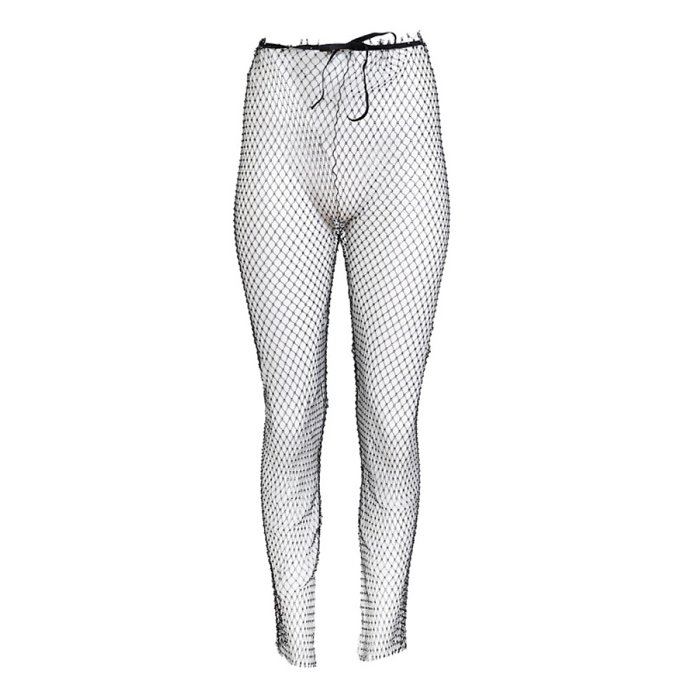 ΚΟΛΑΝ - ΠΑΝΤΕΛΟΝΙ ΕΛΑΣΤΙΚΟ, ΜΑΥΡΟ ΔΙΧΤΥ ΜΕ ΣΤΡΑΣ "STYLISHIOUS" COLLECTION