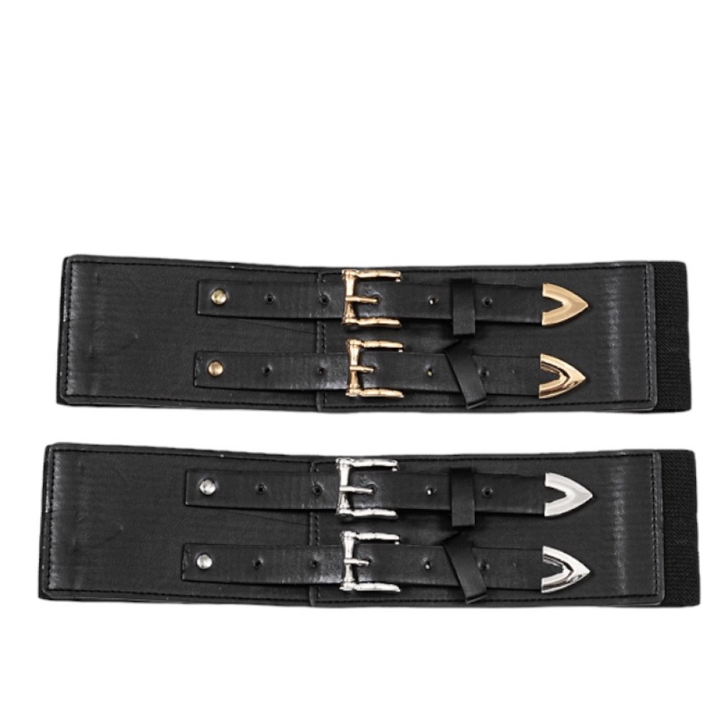 ΖΩΝΗ ΦΑΡΔΥΑ, ΜΑΥΡΗ ΜΕ ΛΑΣΤΙΧΟ ΜΕ ΔΙΠΛΗ ΜΕΤΑΛΛΙΚΗ ΕΓΚΡΑΦΑ "ALEX KATSAITI X STYLISHIOUS"