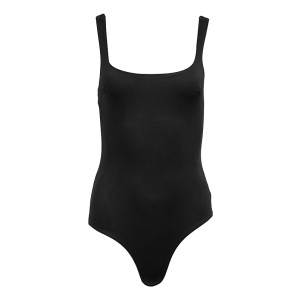 BODY SKIN COLOR & BLACK, STRETCH WITH WIDE STRAPS & SQUARE NECKLINE "STYLISHIOUS COLLECTION"