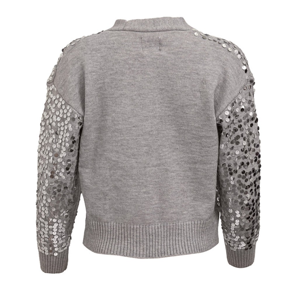 ΖΑΚΕΤΑ ΓΚΡΙ ΠΛΕΚΤΗ ΜΕ ΑΣΗΜΙ ΠΑΓΙΕΤΕΣ KAI ΑΣΟΡΤΙ ΜΠΟΥΤΟΝΙΕΡΑ "STYLISHIOUS COLLECTION"