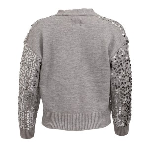 ΖΑΚΕΤΑ ΓΚΡΙ ΠΛΕΚΤΗ ΜΕ ΑΣΗΜΙ ΠΑΓΙΕΤΕΣ KAI ΑΣΟΡΤΙ ΜΠΟΥΤΟΝΙΕΡΑ "STYLISHIOUS COLLECTION"