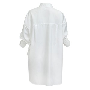 ΠΟΥΚΑΜΙΣΟ  ΛΕΥΚΟ Ή ΜΑΥΡΟ, OVERSIZED, ΠΟΛΥ ΜΑΚΡΥ ΜΕ ΑΝΟΙΓΜΑΤΑ ΣΤΟ ΠΛΑΙ "STYLISHIOUS COLLECTION"