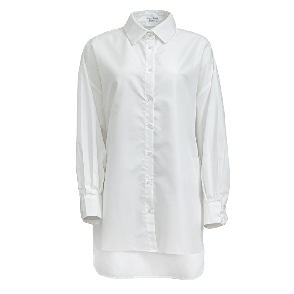 ΠΟΥΚΑΜΙΣΟ  ΛΕΥΚΟ Ή ΜΑΥΡΟ, OVERSIZED, ΠΟΛΥ ΜΑΚΡΥ ΜΕ ΑΝΟΙΓΜΑΤΑ ΣΤΟ ΠΛΑΙ "STYLISHIOUS COLLECTION"