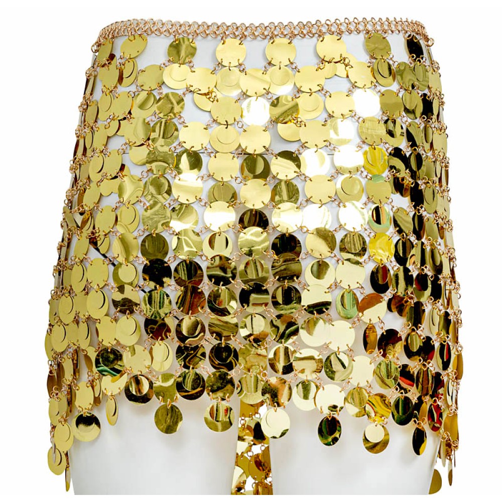 ΦΟΥΣΤΑ ΜΙΝΙ ΧΡΥΣΗ & ΑΣΗΜΕΝΙΑ ME ΜΕΓΑΛΕΣ ΠΑΓΙΕΤΕΣ, ΚΡΟΥΑΖΕ ME ΑΝΟΙΓΜΑ ΣΤΟ ΠΛΑΙ  "STYLISHIOUS COLLECTION"