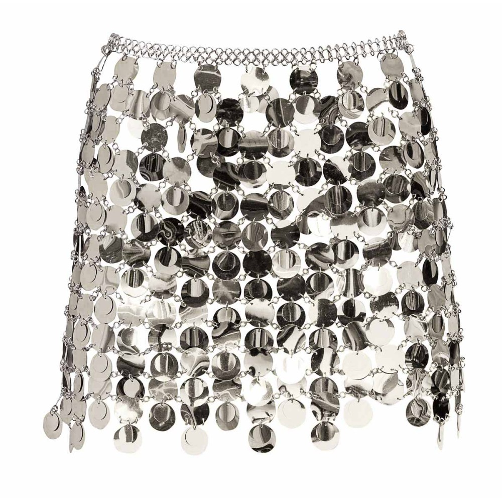 ΦΟΥΣΤΑ ΜΙΝΙ ΧΡΥΣΗ & ΑΣΗΜΕΝΙΑ ME ΜΕΓΑΛΕΣ ΠΑΓΙΕΤΕΣ, ΚΡΟΥΑΖΕ ME ΑΝΟΙΓΜΑ ΣΤΟ ΠΛΑΙ  "STYLISHIOUS COLLECTION"