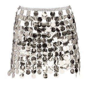 ΦΟΥΣΤΑ ΜΙΝΙ ΧΡΥΣΗ & ΑΣΗΜΕΝΙΑ ME ΜΕΓΑΛΕΣ ΠΑΓΙΕΤΕΣ, ΚΡΟΥΑΖΕ ME ΑΝΟΙΓΜΑ ΣΤΟ ΠΛΑΙ  "STYLISHIOUS COLLECTION"