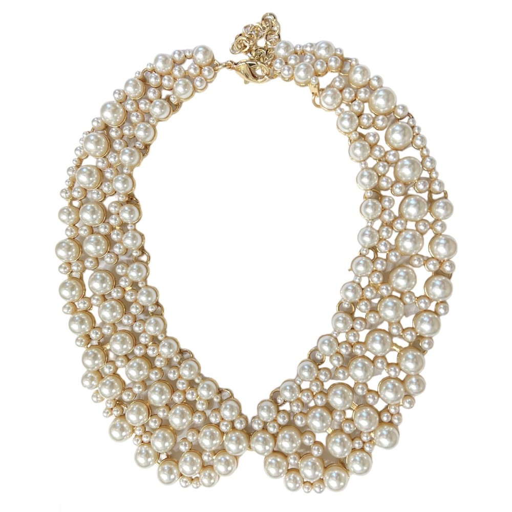 ΓΙΑΚΑΣ - ΚΟΛΙΕ ΜΕΤΑΛΛΙΚΟ ΜΕ ΛΕΥΚΕΣ ΠΕΡΛΕΣ ΣΕ ΧΡΥΣΟ Ή ΑΣΗΜΙ  "STYLISHIOUS COLLECTION"