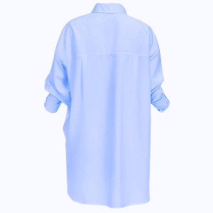 SHIRT IN LIGHT BLUE, OVERSIZED, LONGER ON THE BACK WITH SLITS ON THE SIDES "STYLISHIOUS COLLECTION"