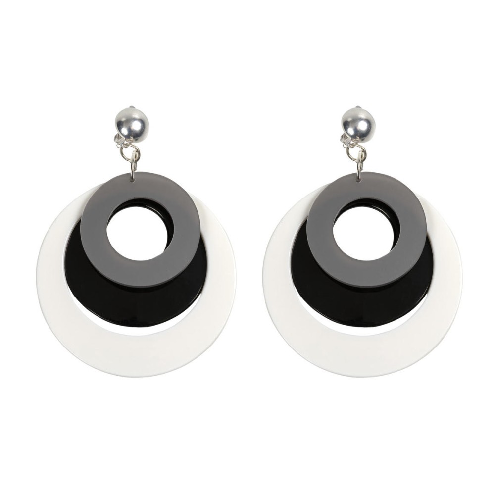 ΣΚΟΥΛΑΡΙΚΙΑ ME ΤΡΕΙΣ ΑΣΥΜΜΕΤΡΟΥΣ ΚΡΙΚΟΥΣ ΣΕ ΑΣΠΡΟ, ΜΑΥΡΟ ΚΑΙ ΑΣΗΜΙ  "ALEX KATSAITI X STYLISHIOUS" 