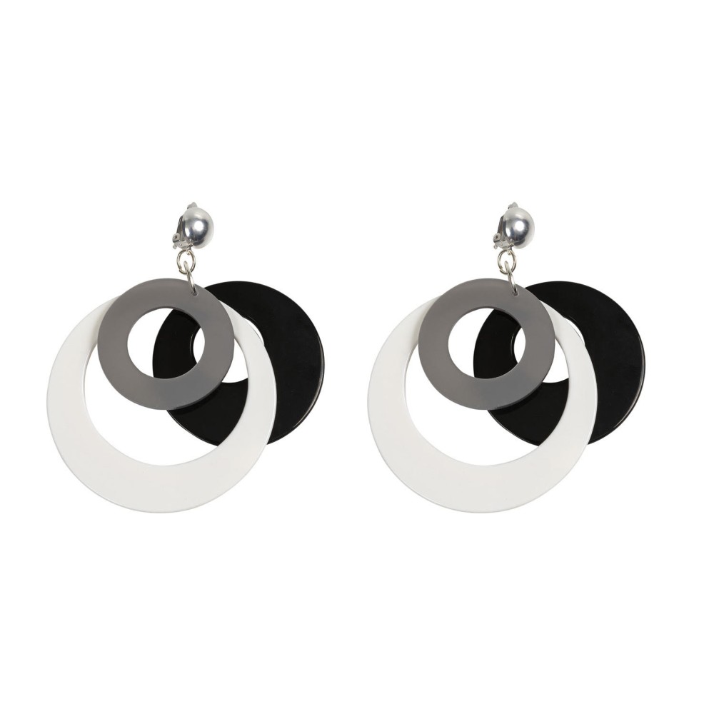 ΣΚΟΥΛΑΡΙΚΙΑ ME ΤΡΕΙΣ ΑΣΥΜΜΕΤΡΟΥΣ ΚΡΙΚΟΥΣ ΣΕ ΑΣΠΡΟ, ΜΑΥΡΟ ΚΑΙ ΑΣΗΜΙ  "ALEX KATSAITI X STYLISHIOUS" 