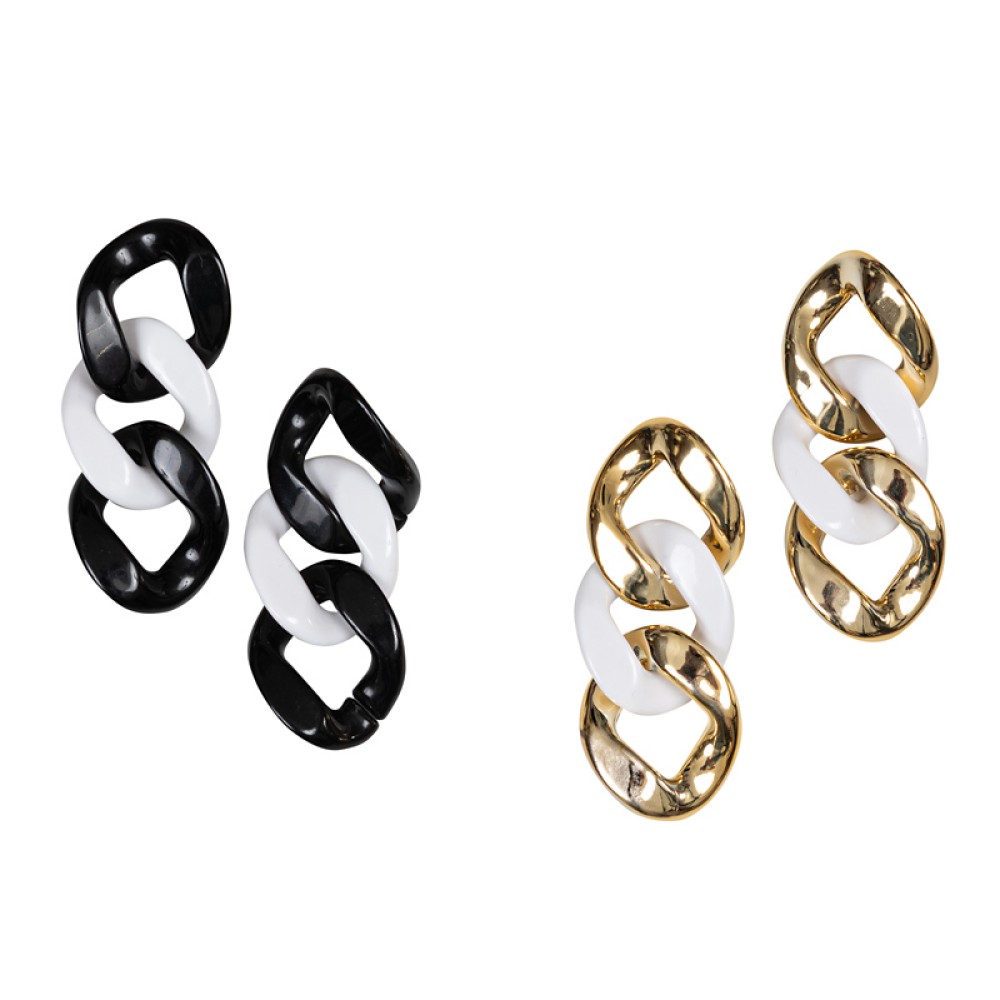 ΣΚΟΥΛΑΡΙΚΙΑ ΚΡΕΜΑΣΤΑ ΑΠΟ ΛΕΥΚΗ & ΜΑΥΡΗ Ή ΛΕΥΚΗ & ΧΡΥΣΗ ΠΛΑΣΤΙΚΗ ΑΛΥΣΙΔΑ “ALEX KATSAITI X STYLISHIOUS”