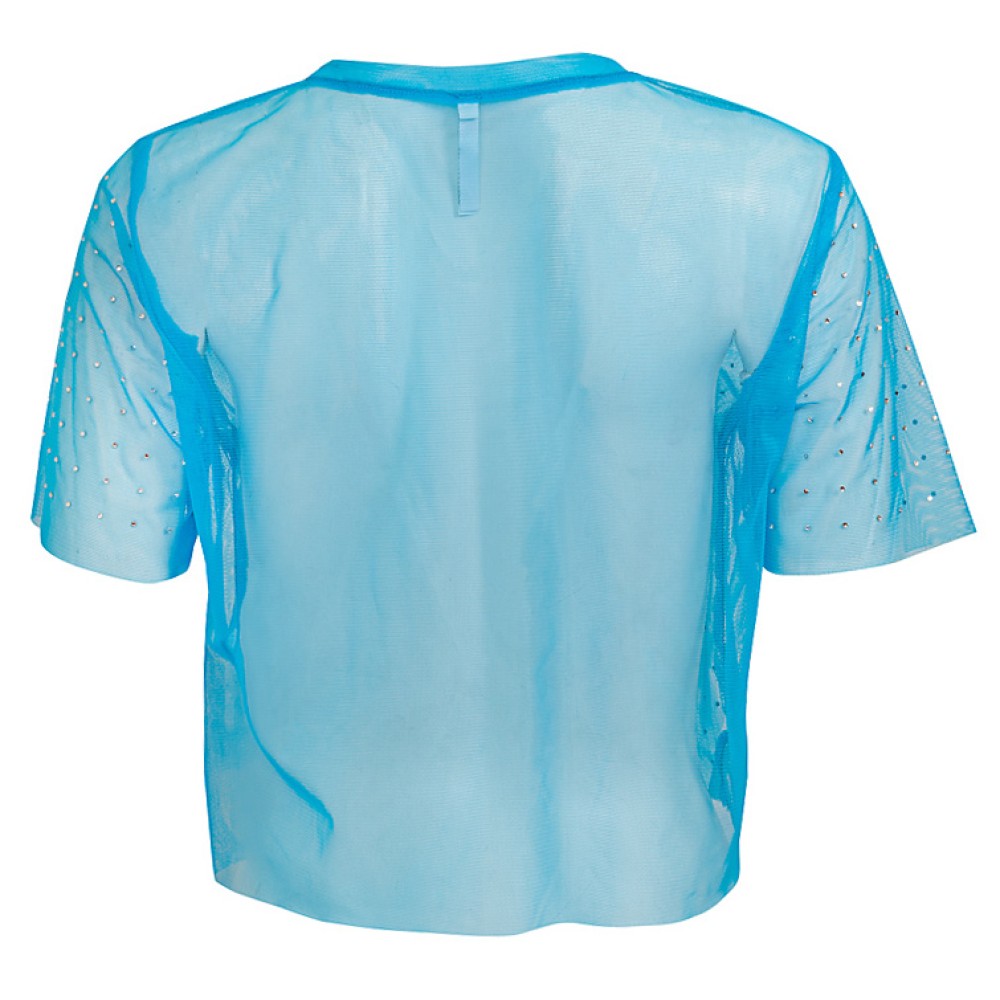 ΜΠΛΟΥΖΑ ΔΙΑΦΑΝΗ ΣΕ ΤΥΡΚΟΥΑΖ OVERSIZED ΜΕ ΣΤΡΑΣ ΜΠΡΟΣΤΑ  "STYLISHIOUS" COLLECTION