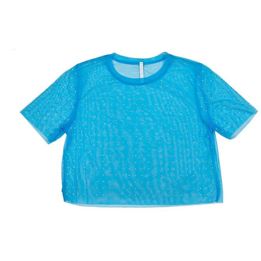 ΜΠΛΟΥΖΑ ΔΙΑΦΑΝΗ ΣΕ ΤΥΡΚΟΥΑΖ OVERSIZED ΜΕ ΣΤΡΑΣ ΜΠΡΟΣΤΑ  "STYLISHIOUS" COLLECTION