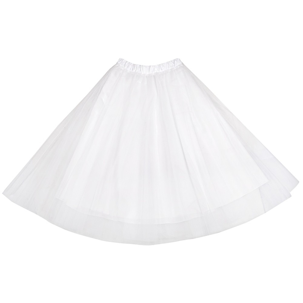SKIRT IN WHITE TULLE, TUTU STYLE, MIDI LENGTH " STYLISHIOUS"