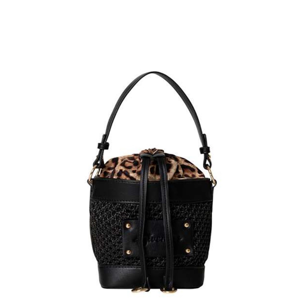 ΤΣΑΝΤΑ - ΠΟΥΓΚΙ ΜΑΥΡΟ ΣΕ ΣΤΥΛ ΨΑΘΑ -ΑΠΟ ΔΕΡΜΑΤΙΝΗ- ΜΕ ΛΕΟΠΑΡ ΕΣΩΤΕΡΙΚΟ ΠΟΥΓΚΙ 'STYLISHIOUS COLLECTION"