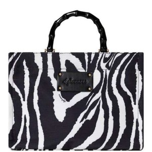 ΤΣΑΝΤΑ - ΤΟΤΕ ΣΕ ΣΧΕΔΙΟ ΖΕΒΡΑ , ΜΕ ΜΠΑΜΠΟΥ ΜΑΥΡΑ ΧΕΡΟΥΛΙΑ, ΜΑΝΤΗΛΙ ΚΑΙ ΜΠΡΕΛΟΚ 'STYLISHIOUS COLLECTION"