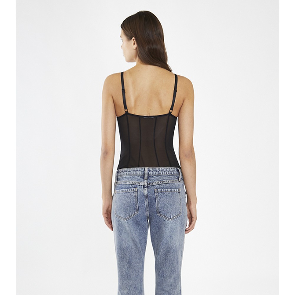 ΚΟΡΜΑΚΙ ΜΑΥΡΟ, ΕΛΑΣΤΙΚΟ ΔΙΑΦΑΝΟ ΤΥΠΟΥ ΚΟΡΣΕΣ ΜΕ CUPS "STYLISHIOUS COLLECTION"