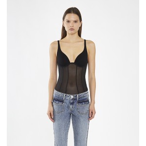 ΚΟΡΜΑΚΙ ΜΑΥΡΟ, ΕΛΑΣΤΙΚΟ ΔΙΑΦΑΝΟ ΤΥΠΟΥ ΚΟΡΣΕΣ ΜΕ CUPS "STYLISHIOUS COLLECTION"