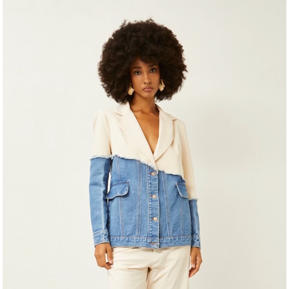 ΣΑΚΑΚΙ ΔΙΧΡΩΜΟ ΙΒΟΥΑΡ & ΤΖΙΝ ΣΕ ΧΑΛΑΡΗ ΓΡΑΜΜΗ ΜΕ ΔΙΑΚΟΣΜΗΤΙΚΕΣ ΤΣΕΠΕΣ ”STYLISHIOUS COLLECTION"