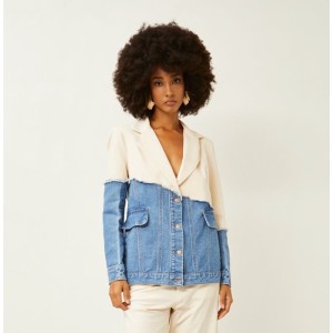 ΣΑΚΑΚΙ ΔΙΧΡΩΜΟ ΙΒΟΥΑΡ & ΤΖΙΝ ΣΕ ΧΑΛΑΡΗ ΓΡΑΜΜΗ ΜΕ ΔΙΑΚΟΣΜΗΤΙΚΕΣ ΤΣΕΠΕΣ ”STYLISHIOUS COLLECTION"