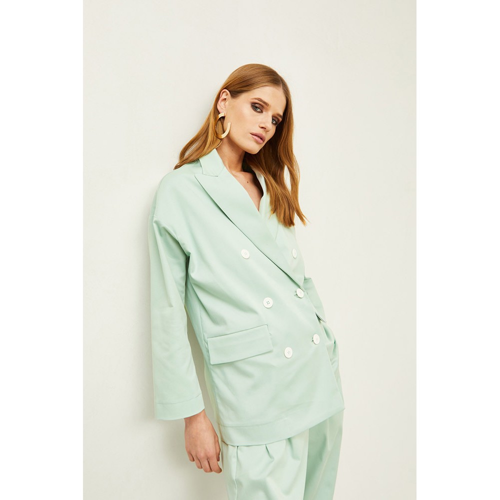 ΣΑΚΑΚΙ ΣΤΑΥΡΩΤΟ, BEPAMAN - ΜΕΝΤΑ, OVERSIZED ΜΕ ΛΕΥΚΑ ΚΟΥΜΠΙΑ "ALEX KATSAITI X STYLISHIOUS"