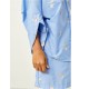 SHIRT IN LIGHT BLUE, OVERSIZED EMBROIDERED WITH SILVER SEQUINS  "STYLISHIOUS COLLECTION"