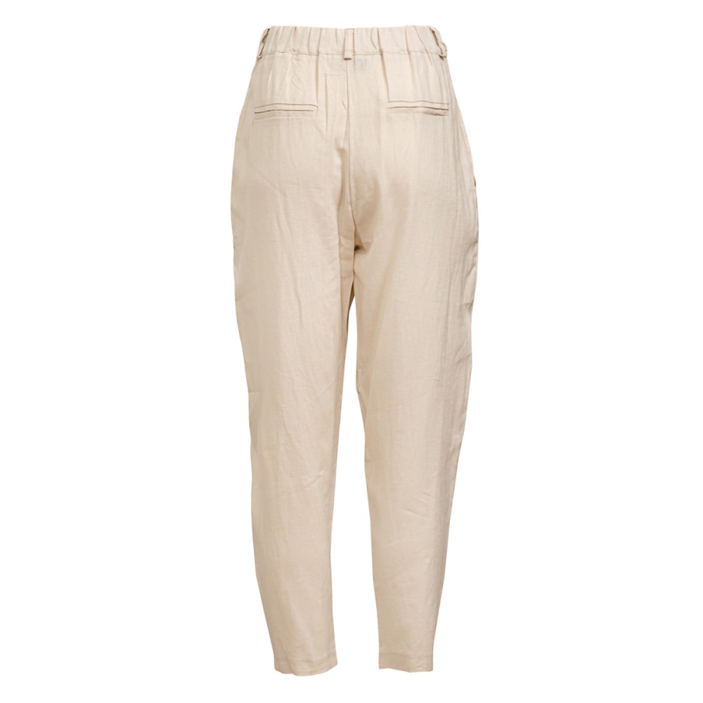 ΠΑΝΤΕΛΟΝΙ ΛΙΝΟ ΣΕ ΜΠΕΖ ΑΠΟΧΡΩΣΗ, ΨΗΛΟΜΕΣΟ ΣΕ ΓΡΑΜΜΗ ΒAGGY ΜΕΧΡΙ ΤΟΝ ΑΣΤΡΑΓΑΛΟ  "STYLISHIOUS COLLECTION"