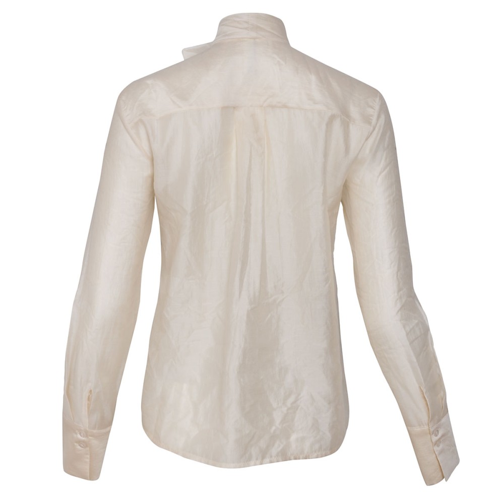 BLOUSE IN IVORY SHADE SHEER FABRIC WITH PUSSY BOW  "STYLISHIOUS COLLECTION"