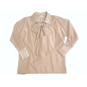 ΜΠΛΟΥΖΑ ΣΕ ΑΠΟΧΡΩΣΗ ΜΠΕΖ ΤΗΣ ΑΜΜΟΥ, ΗΜΙΔΙΑΦΑΝΗ ΜΕ ΔΕΣΙΜΟ ΣΤΟΝ ΛΑΙΜΟ & ΚΡΥΣΤΑΛΛΑ ΣΤΟΝ ΓΙΑΚΑ "STYLISHIOUS COLLECTION"