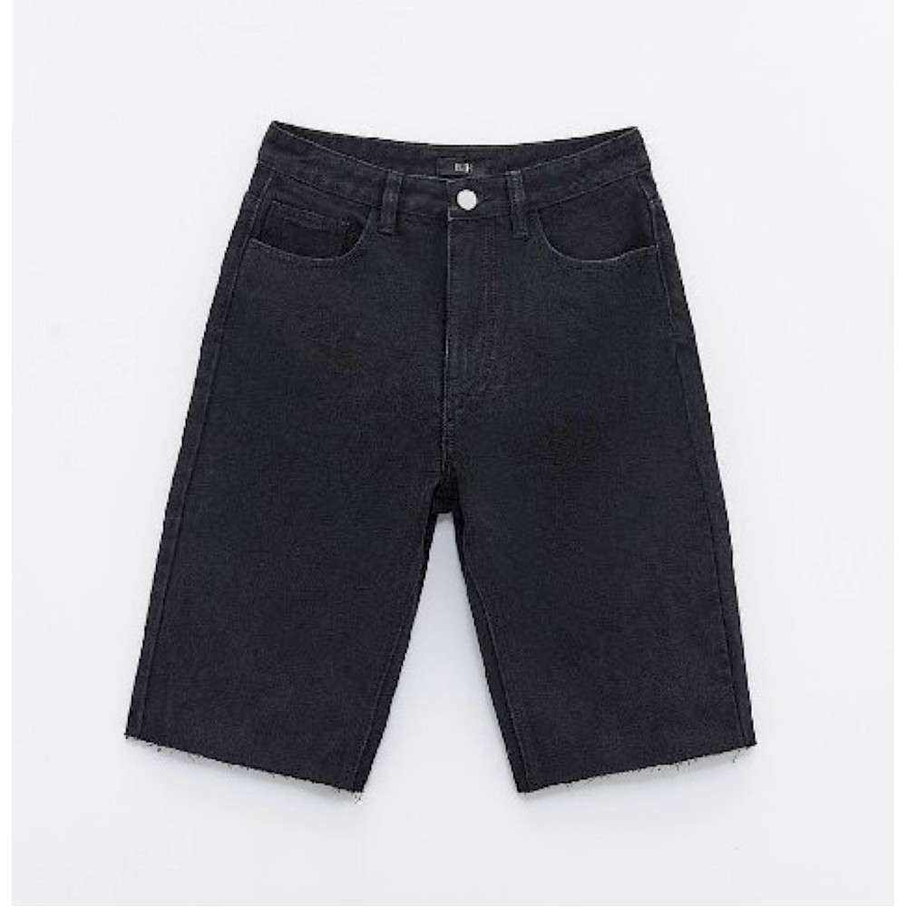 ΒΕΡΜΟΥΔΑ ΤΖΗΝ ΜΑΥΡΗ, ΨΗΛΟΜΕΣΗ ΣΕ ΣΤΕΝΗ ΓΡΑΜΜΗ ΜΕ ΤΣΕΠΕΣ " STYLISHIOUS COLLECTION " 