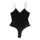 BODY IN BLACK WITH LACE TRIM & THIN STRAPS "STYLISHIOUS COLLECTION"