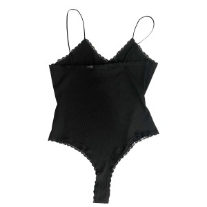 BODY IN BLACK WITH LACE TRIM & THIN STRAPS "STYLISHIOUS COLLECTION"