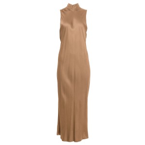 ΦΟΡΕΜΑ ΜΑΚΡΥ ΣΕ ΧΡΥΣΟ , ΣΑΤΕΝ & ΑΜΑΝΙΚΟ ΜΕ ΨΗΛΟ ΛΑΙΜΟ "STYLISHIOUS COLLECTION"