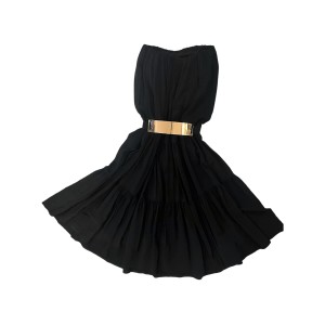 ΦΟΡΕΜΑ ΣΤΡΑΠΛΕΣ ΜΑΥΡΟ, ΜΑΚΡΥ ΚΑΙ ΦΑΡΔΥ ΜΕ ΒΟΛΛΑΝ "STYLISHIOUS COLLECTION"