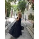 ΦΟΡΕΜΑ ΣΤΡΑΠΛΕΣ ΜΑΥΡΟ, ΜΑΚΡΥ ΚΑΙ ΦΑΡΔΥ ΜΕ ΒΟΛΛΑΝ "STYLISHIOUS COLLECTION"