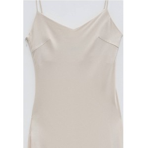 DRESS MAXI, SLIP DRESS, IN IVORY - PEARL SHADE SATIN IN MERMAID LINE "STYLISHIOUS COLLECTION"