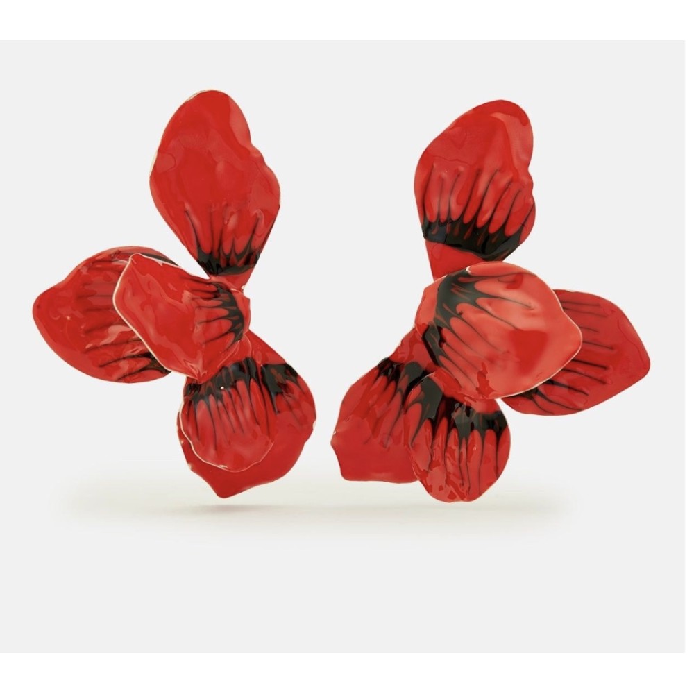 ΣΚΟΥΛΑΡΙΚΙΑ ΚΡΕΜΑΣΤΑ, ΚΟΚΚΙΝΑ ΜΕ ΜΑΥΡΟ ΣΕ ΣΧΗΜΑ ΠΑΠΑΡΟΥΝΑΣ  "STYLISHIOUS COLLECTION"