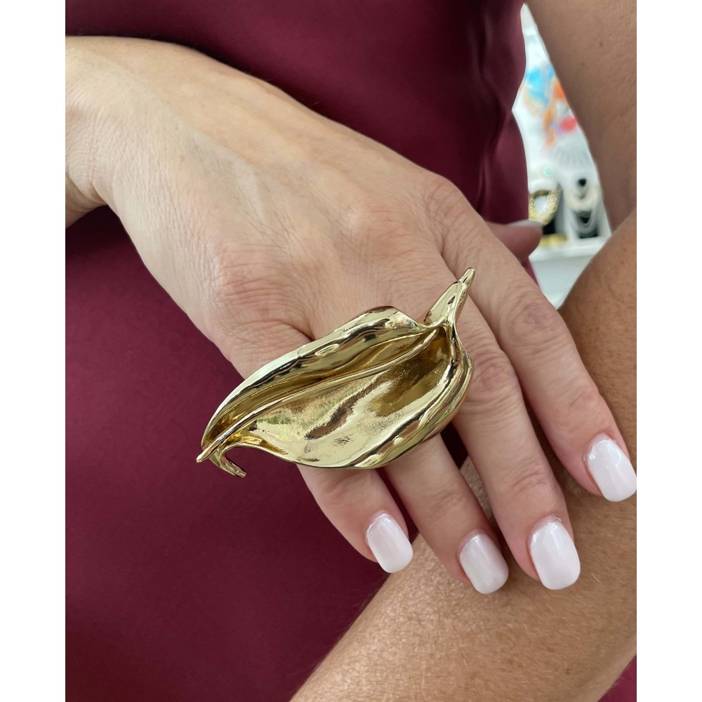 ΔΑΧΤΥΛΙΔΙ ΜΕΤΑΛΛΙΚΟ ΧΡΥΣΟ ΣΕ ΣΧΗΜΑ ΛΟΥΛΟΥΔΙ "STYLISHIOUS COLLECTION"