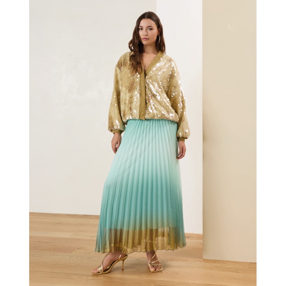 ΦΟΥΣΤΑ ΠΛΙΣΕ ΜΑΚΡΥΑ, ΝΤΕΓΚΡΑΝΤΕ ΣΕ ΑΠΟΧΡΩΣΕΙΣ ΤΥΡΚΟΥΑΖ, ΜΕΝΤΑ & ΛΑΔΙ "STYLISHIOUS COLLECTION"