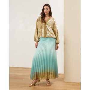 ΦΟΥΣΤΑ ΠΛΙΣΕ ΜΑΚΡΥΑ, ΝΤΕΓΚΡΑΝΤΕ ΣΕ ΑΠΟΧΡΩΣΕΙΣ ΤΥΡΚΟΥΑΖ, ΜΕΝΤΑ & ΛΑΔΙ "STYLISHIOUS COLLECTION"