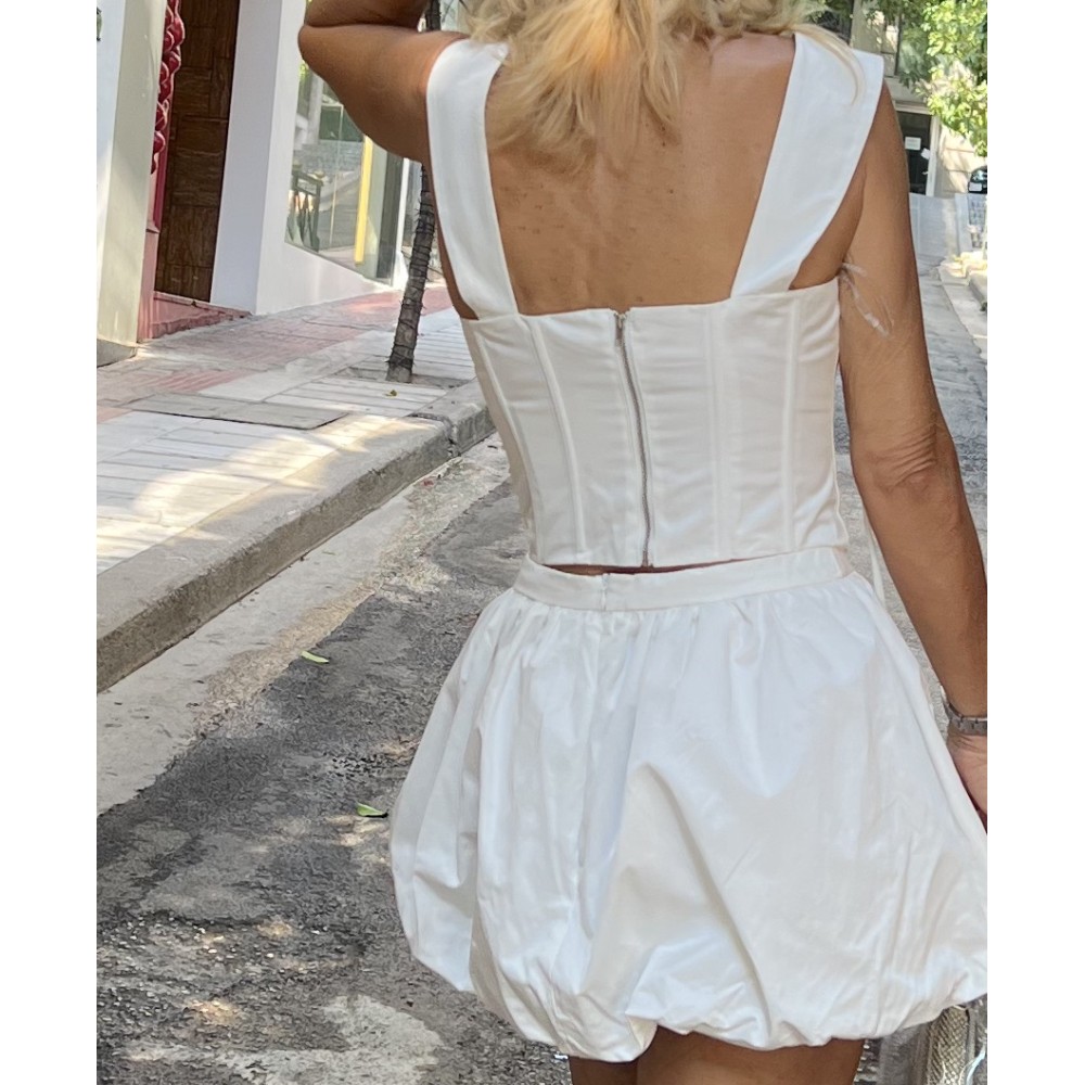 ΦΟΥΣΤΑ ΜΙΝΙ, ΛΕΥΚΗ, ΜΠΑΛΟΥΝ "STYLISHIOUS COLLECTION`'