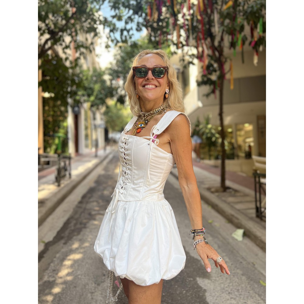 ΦΟΥΣΤΑ ΜΙΝΙ, ΛΕΥΚΗ, ΜΠΑΛΟΥΝ "STYLISHIOUS COLLECTION`'