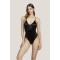 SWIMSUIT ONE PIECE IN BLACK, EMBELLISHED WITH RHINESTONES & OPEN BACK WITH THIN, ADJUSTABLE STRAPS "STYLISHIOUS COLLECTION"