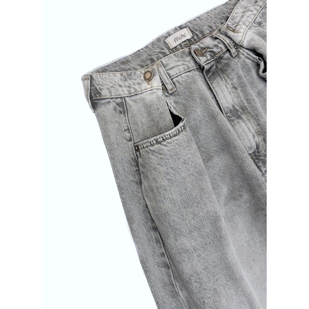 ΠΑΝΤΕΛΟΝΙ ΤΖHΝ ΣΕ ΓΚΡΙ ΑΠΟΧΡΩΣΗ, ΨΗΛΟΜΕΣΟ ΣΕ ΧΑΛΑΡΗ ΓΡΑΜΜΗ ΜΕ ΞΕΒΑΜΜΑΤΑ "STYLISHIOUS COLLECTION"