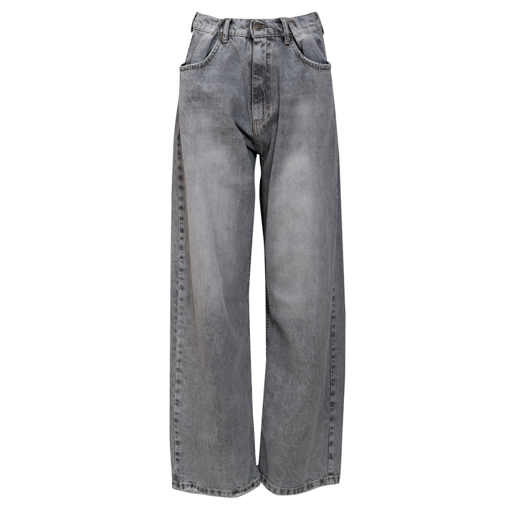 ΠΑΝΤΕΛΟΝΙ ΤΖHΝ ΣΕ ΓΚΡΙ ΑΠΟΧΡΩΣΗ, ΨΗΛΟΜΕΣΟ ΣΕ ΧΑΛΑΡΗ ΓΡΑΜΜΗ ΜΕ ΞΕΒΑΜΜΑΤΑ "STYLISHIOUS COLLECTION"