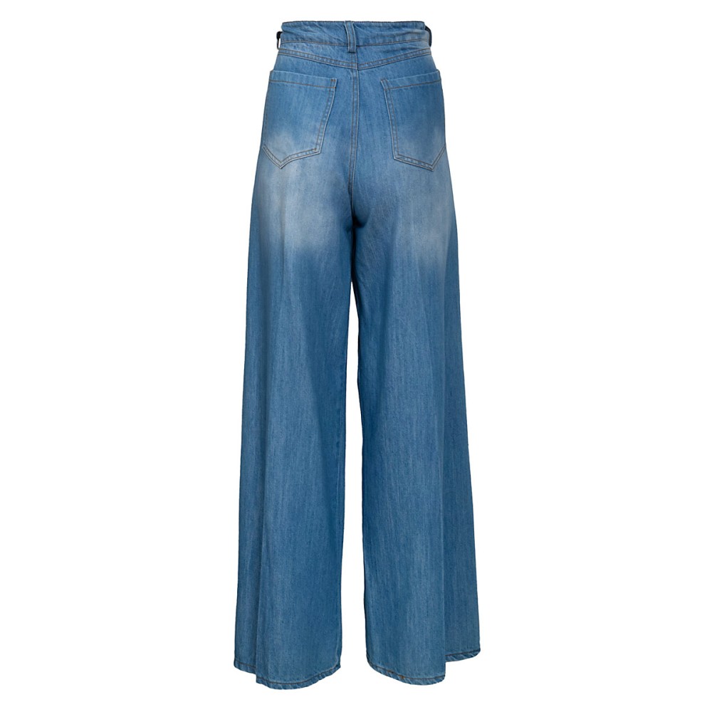 ΠΑΝΤΕΛΟΝΙ ΤΖHΝ ΣΕ ΣΤΥΛ 70'S, ΞΕΒΑΜΜΕΝΟ ΜΠΛΕ, ΨΗΛΟΜΕΣΟ,ΠΟΛΥ ΑΠΑΛΟ, ΙΣΙΟ ΚΑΙ ΦΑΡΔΥ ΜΕ ΑΠΟΣΠΩΜΕΝΕΣ ΚΑΡΦΙΤΣΕΣ  "STYLISHIOUS COLLECTION"