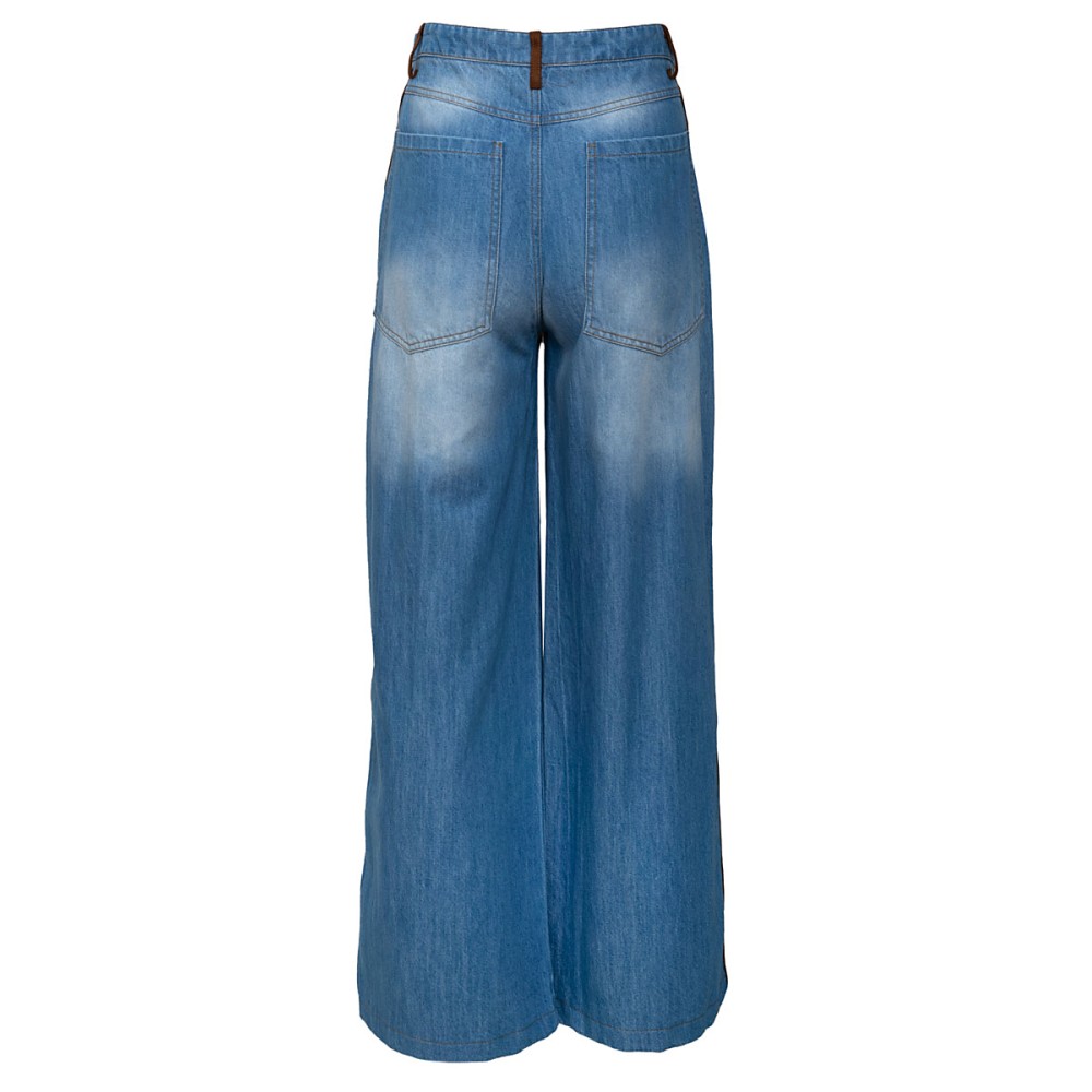 ΠΑΝΤΕΛΟΝΙ ΤΖHΝ ΣΕ ΑΝΟΙΧΤΟ ΜΠΛΕ, ΞΕΒΑΜΜΕΝΟ, ΨΗΛΟΜΕΣΟ ΜΕ ΚΑΦΕ ΣΟΥΕΝΤ ΛΕΠΤΟΜΕΡΕΙΕΣ "STYLISHIOUS COLLECTION"